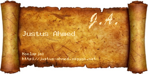 Justus Ahmed névjegykártya